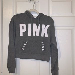 Pink Cropped Hoodie